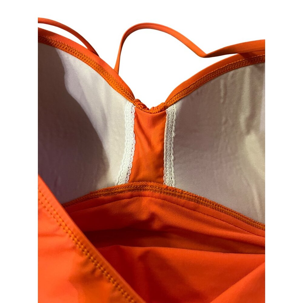 La Blanca Tankini Top Swimsuit Womens 12 Used Orange - Picture 12 of 13